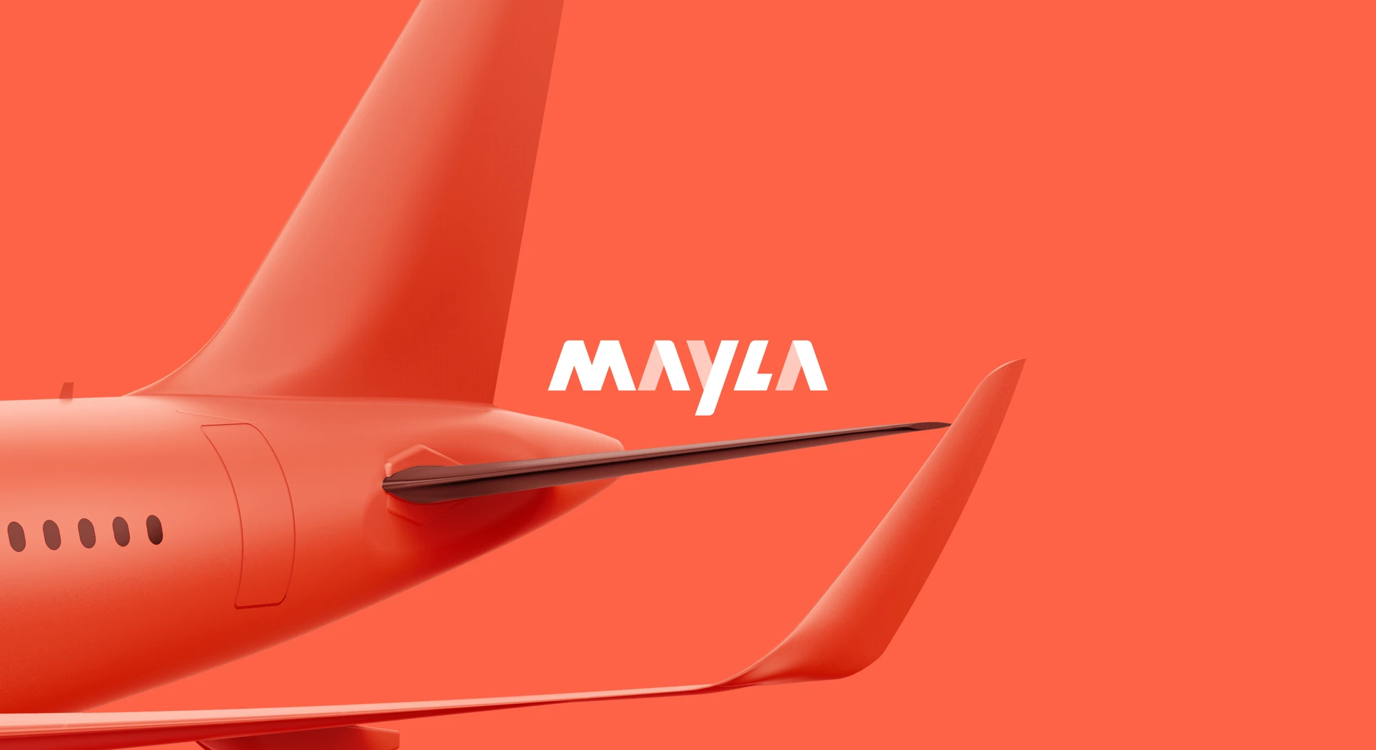 Identidade Mayla aplicada a uma aeronave coral